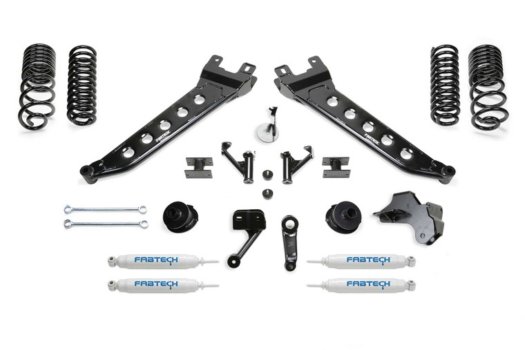 Fits 2019-2022 Ram 2500 Fabtech Motorsports Lift Kit Suspension K3180 Performance; 5 Inch Front Lift; 5 Inch Rear Lift; With Front And Rear Performance Shock Absorbers; Black Components/White Shock Absorbers