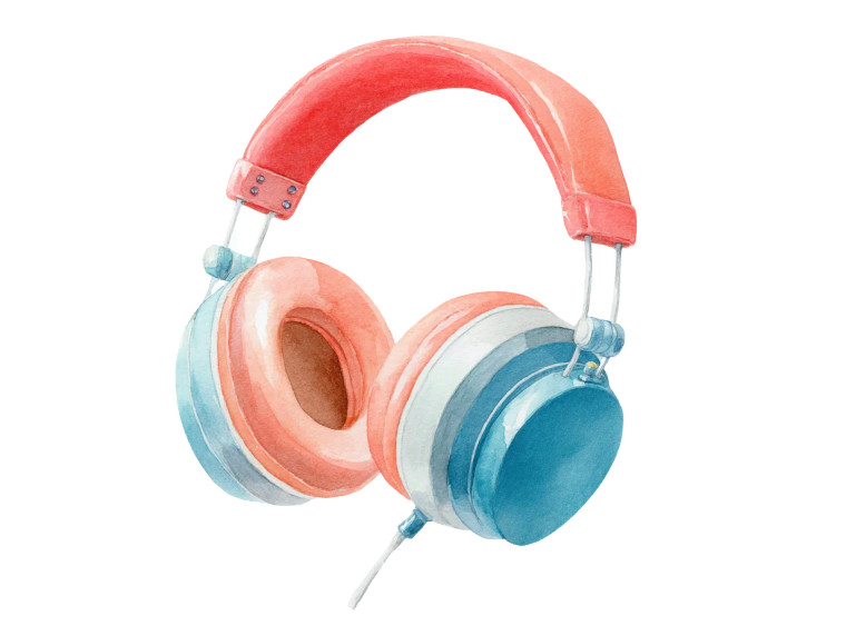 Watercolor Headphones Vinyl Car Decal Sticker – Waterproof & UV-Resistant 8"