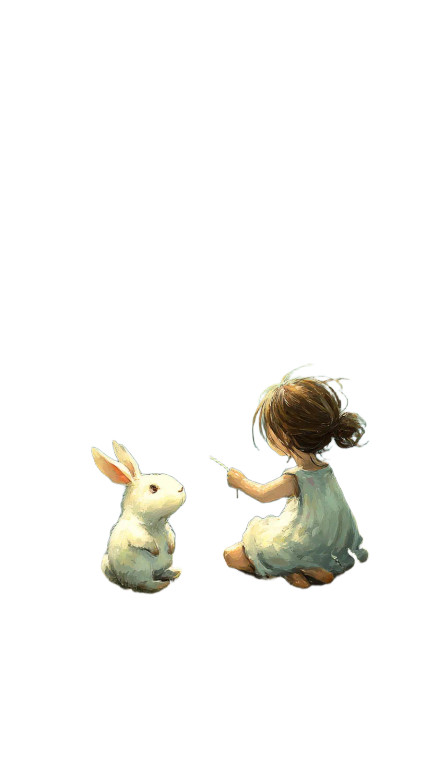 Girl And Bunny Vinyl Car Decal Sticker – Waterproof & UV-Resistant 8"