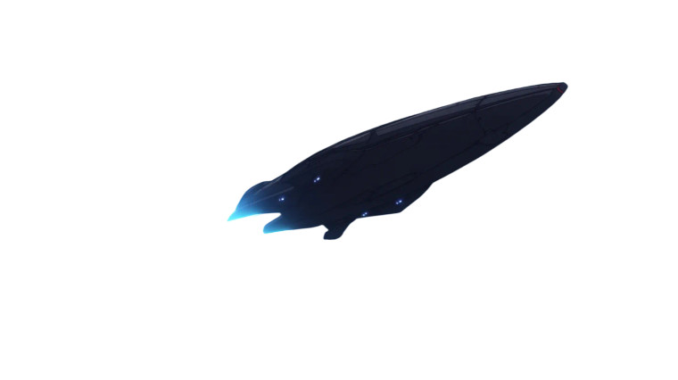 Futuristic Spaceship Journey Vinyl Car Decal Sticker – Waterproof & UV-Resistant 8"