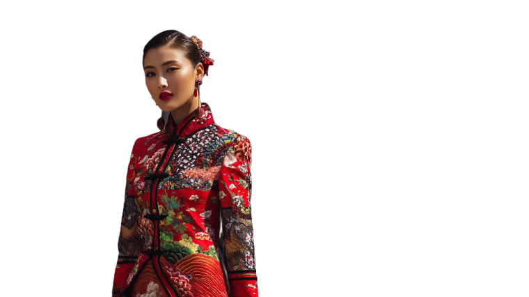 Chinese Model Catwalk Vinyl Car Decal Sticker – Waterproof & UV-Resistant 8"