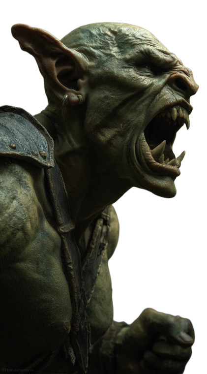 Enraged Goblin Warrior Vinyl Car Decal Sticker – Waterproof & UV-Resistant 8"