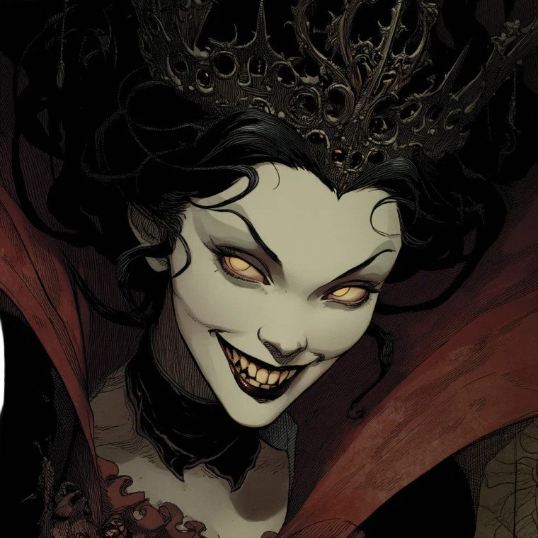 Ethereal Vampire Queen Vinyl Car Decal Sticker – Waterproof & UV-Resistant 8"