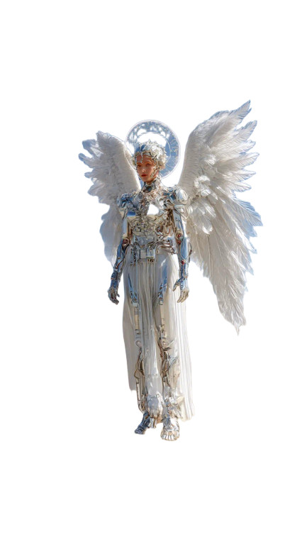 Angelic Biomechanical Figure Vinyl Car Decal Sticker – Waterproof & UV-Resistant 8"