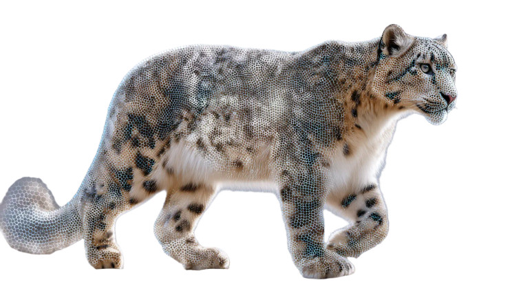 Digital Snow Leopard Vinyl Car Decal Sticker – Waterproof & UV-Resistant 8"
