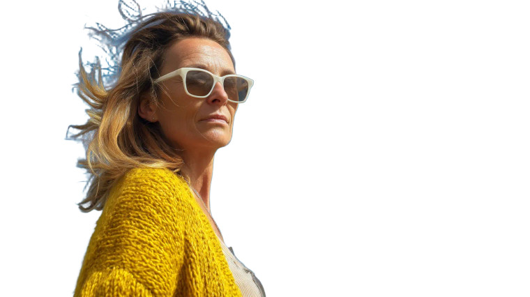 Trendy Woman Walking Vinyl Car Decal Sticker – Waterproof & UV-Resistant 8"