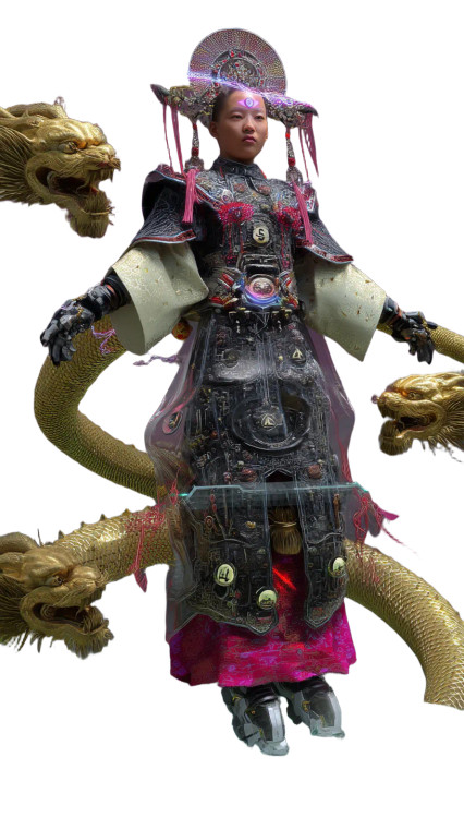 Cyberpunk Oracle Empress Vinyl Car Decal Sticker – Waterproof & UV-Resistant 8"