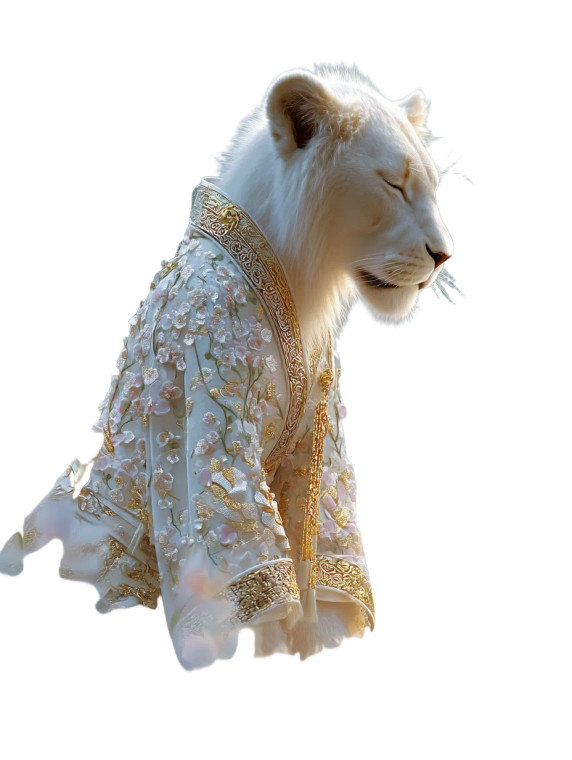 White Lion In Hanfu Vinyl Car Decal Sticker – Waterproof & UV-Resistant 8"