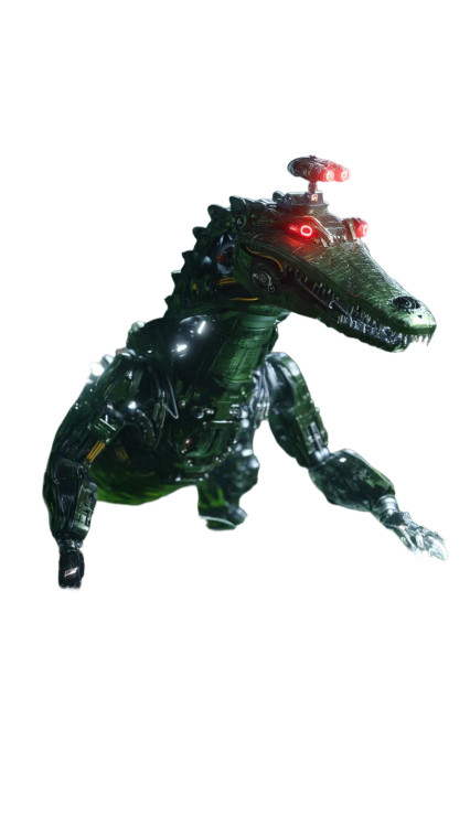 Mech Crocodile Vinyl Car Decal Sticker – Waterproof & UV-Resistant 8"