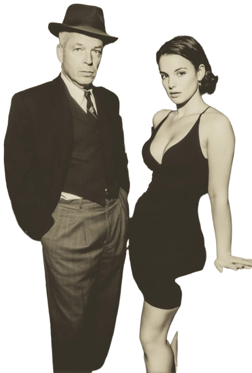 Pulp Detective Scene Vinyl Car Decal Sticker – Waterproof & UV-Resistant 8"