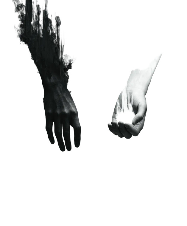 Ethereal Hands Contrast Vinyl Car Decal Sticker – Waterproof & UV-Resistant 8"