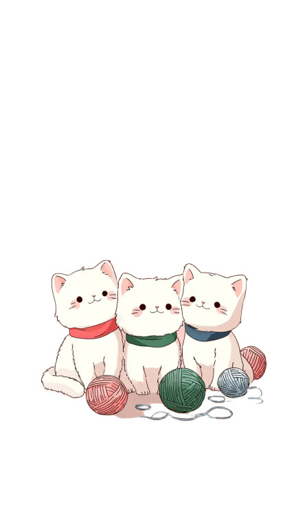 Kawaii Kitten Trio Vinyl Car Decal Sticker – Waterproof & UV-Resistant 8"