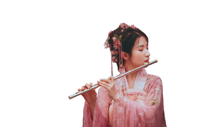 Flute In Bloom Vinyl Car Decal Sticker – Waterproof & UV-Resistant 8"