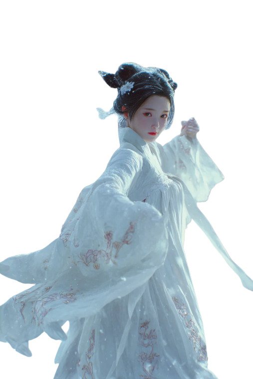 Ethereal Hanfu Dancer V2 Vinyl Car Decal Sticker – Waterproof & UV-Resistant 8"