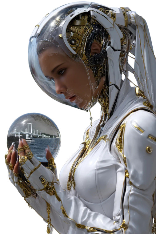 Futuristic Humanoid Vision Vinyl Car Decal Sticker – Waterproof & UV-Resistant 8"