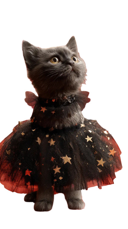 Adorable Kitten Dress V2 Vinyl Car Decal Sticker – Waterproof & UV-Resistant 8"