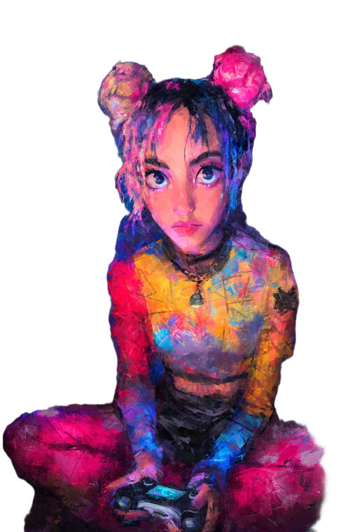 Edgy Streamer Girl Vinyl Car Decal Sticker – Waterproof & UV-Resistant 8"