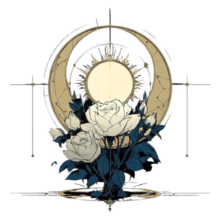 Celestial Floral Logo Vinyl Car Decal Sticker – Waterproof & UV-Resistant 8"