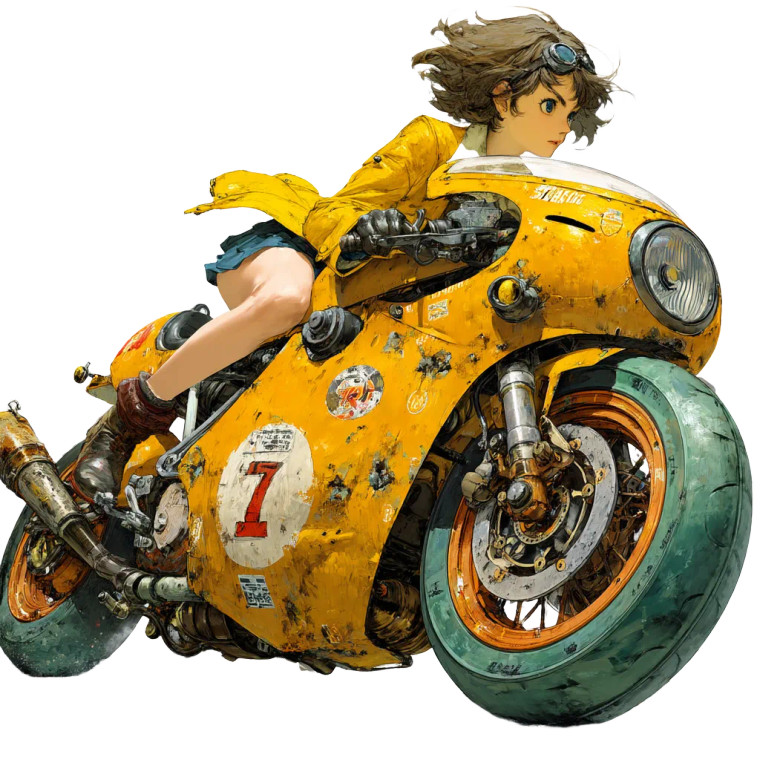 Steampunk Motorcycle Rider Vinyl Car Decal Sticker – Waterproof & UV-Resistant 8"