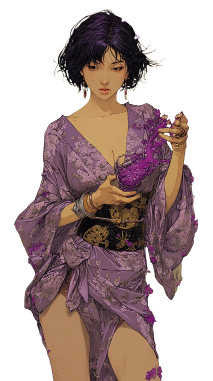 Poison Maiden Kimono Vinyl Car Decal Sticker – Waterproof & UV-Resistant 8"