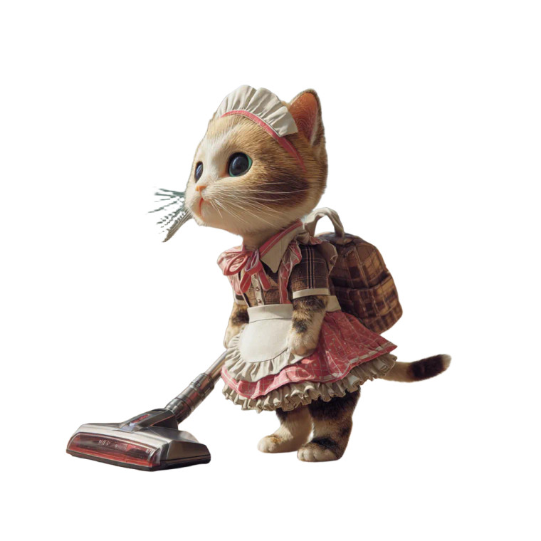 Cute Cat Maid Vinyl Car Decal Sticker – Waterproof & UV-Resistant 8"