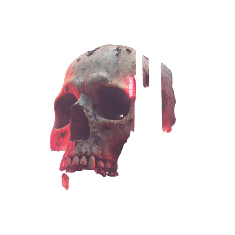 Brutalist Skull City Vinyl Car Decal Sticker – Waterproof & UV-Resistant 8"