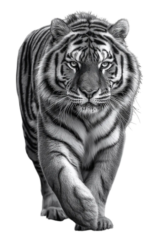 Angry Running Tiger Vinyl Car Decal Sticker – Waterproof & UV-Resistant 8"