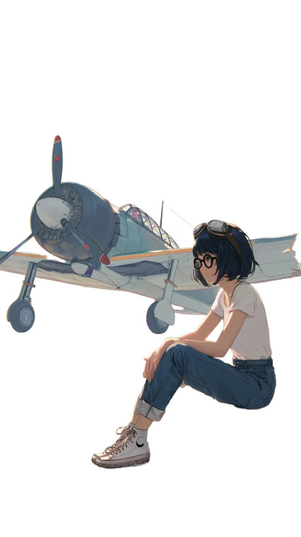 Cute Japanese Girl V5 Vinyl Car Decal Sticker – Waterproof & UV-Resistant 8"