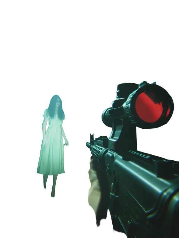 Ghostly Confrontation Vinyl Car Decal Sticker – Waterproof & UV-Resistant 8"