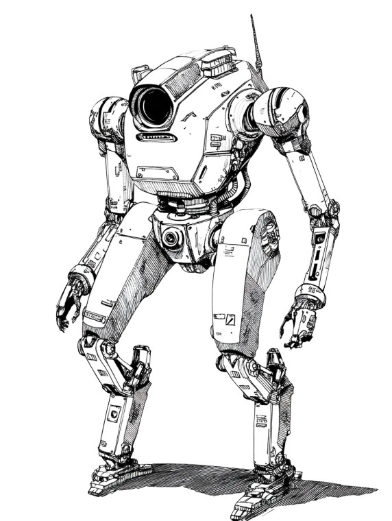 Cyberpunk Robot Drawing Vinyl Car Decal Sticker – Waterproof & UV-Resistant 8"