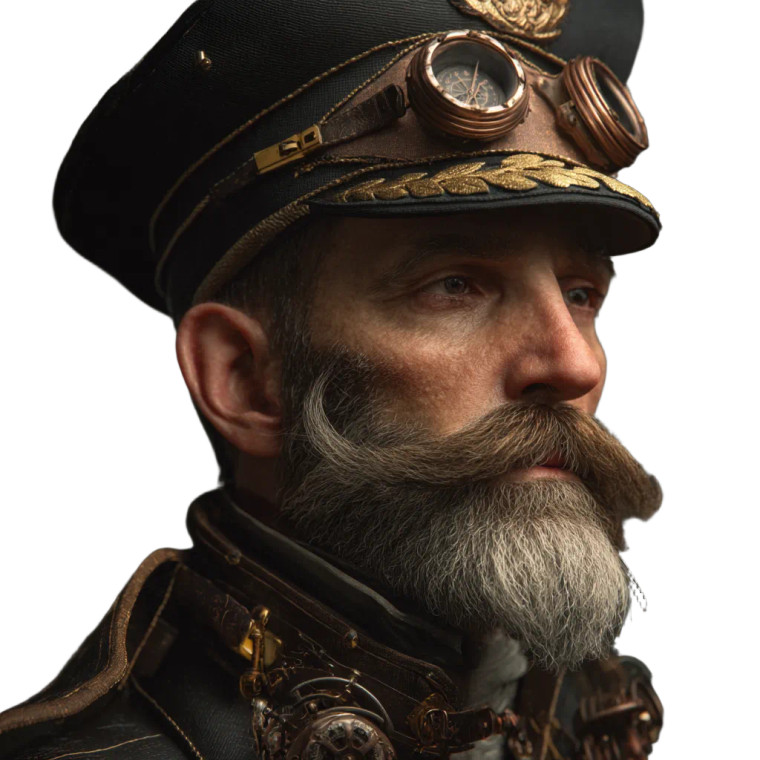 Steampunk Airship Captain Vinyl Car Decal Sticker – Waterproof & UV-Resistant 8"