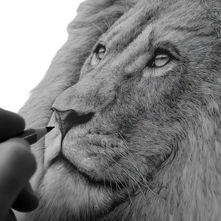 Lion Coloring Page Vinyl Car Decal Sticker – Waterproof & UV-Resistant 8"