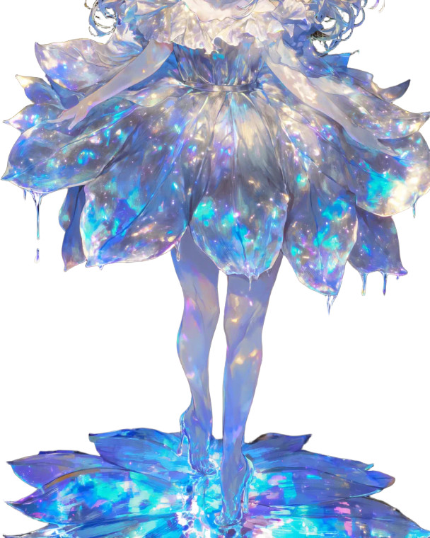 Glowing Petal Dress Vinyl Car Decal Sticker – Waterproof & UV-Resistant 8"