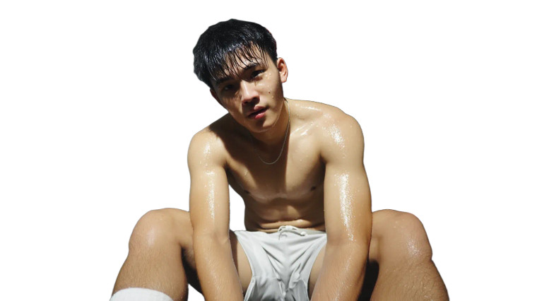 Exercising Asian Boy Vinyl Car Decal Sticker – Waterproof & UV-Resistant 8"