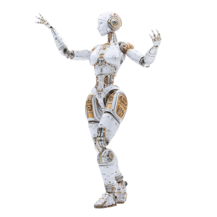 Metallic Dance Robot Vinyl Car Decal Sticker – Waterproof & UV-Resistant 8"