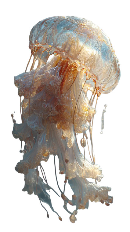 Giant Translucent Jellyfish Vinyl Car Decal Sticker – Waterproof & UV-Resistant 8"