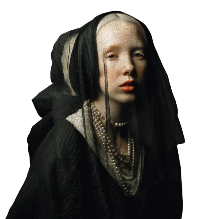 Albino Baroque Portrait Vinyl Car Decal Sticker – Waterproof & UV-Resistant 8"