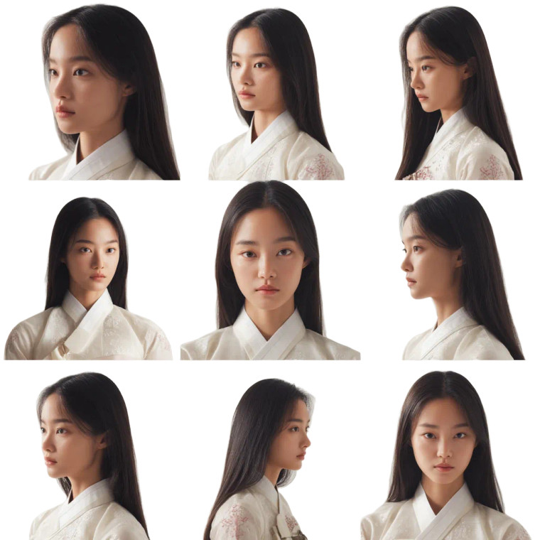 Korean Portrait Grid Vinyl Car Decal Sticker – Waterproof & UV-Resistant 8"