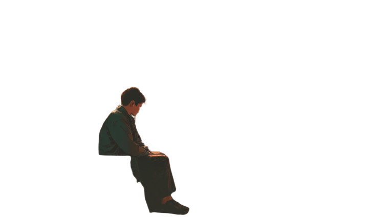 Pensive Traveler Vinyl Car Decal Sticker – Waterproof & UV-Resistant 8"