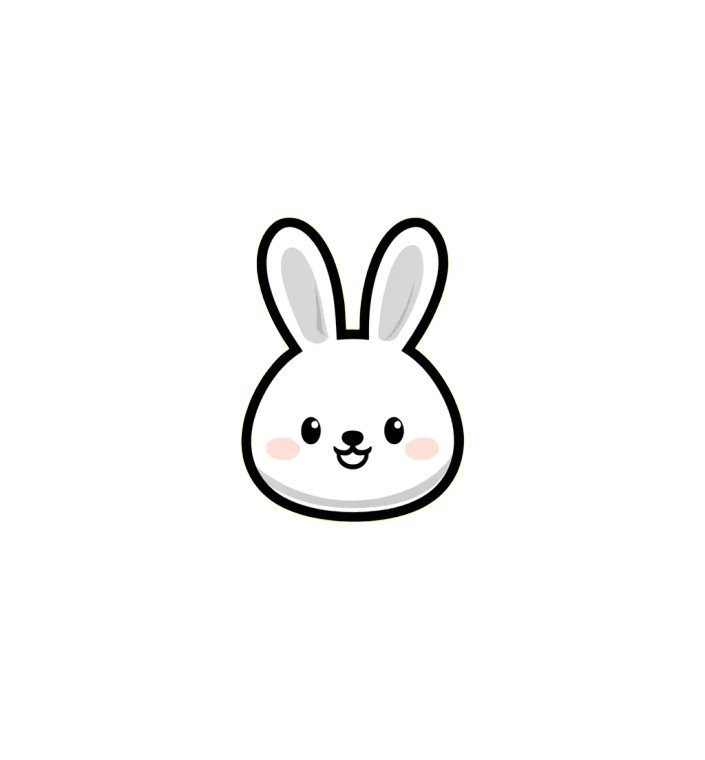 Cute Bunny Logo Vinyl Car Decal Sticker – Waterproof & UV-Resistant 8"