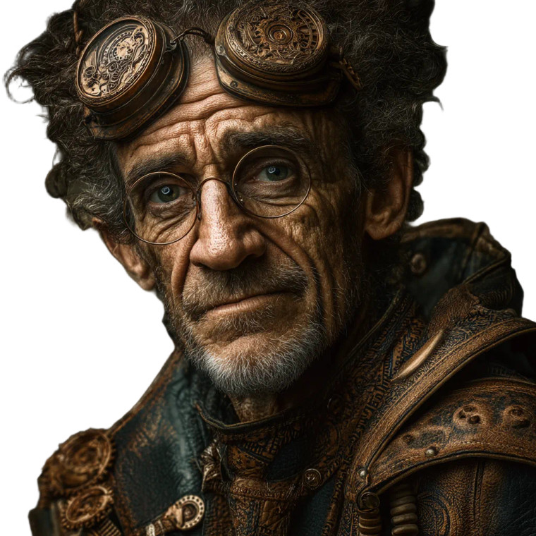 Steampunk Man Selfie Vinyl Car Decal Sticker – Waterproof & UV-Resistant 8"