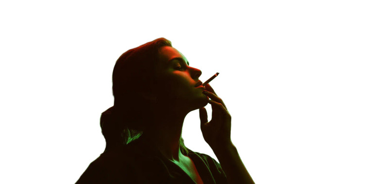 Woman Smoking Cigarette V2 Vinyl Car Decal Sticker – Waterproof & UV-Resistant 8"