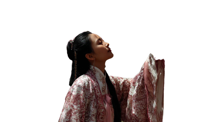 Hanfu Under Crabapple Vinyl Car Decal Sticker – Waterproof & UV-Resistant 8"
