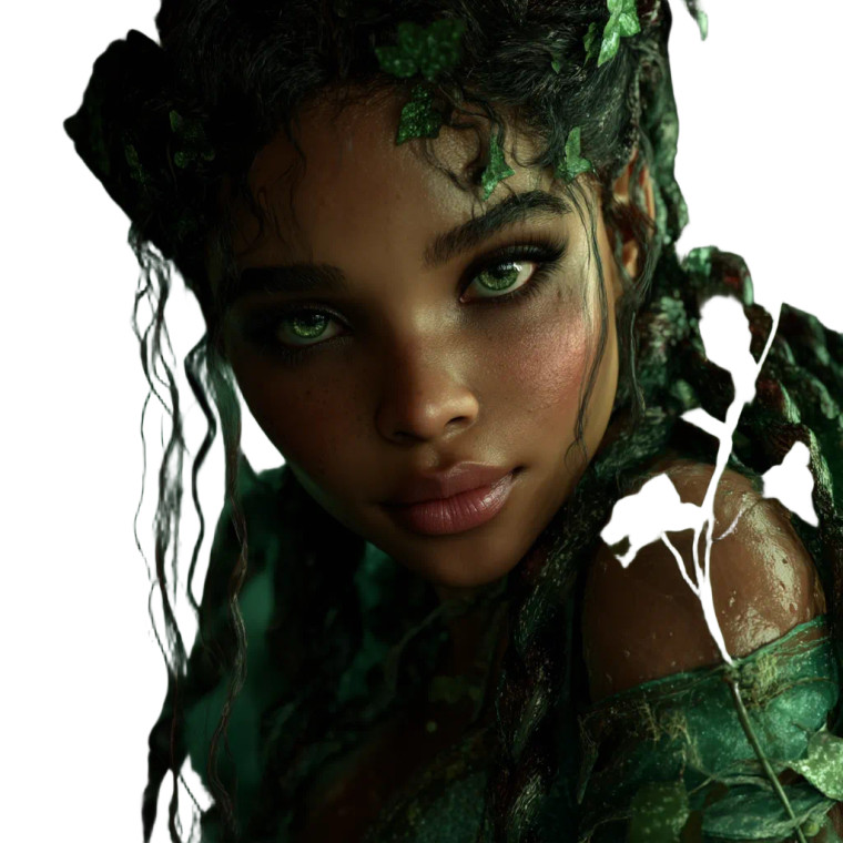 Emerald Dryad Vinyl Car Decal Sticker – Waterproof & UV-Resistant 8"