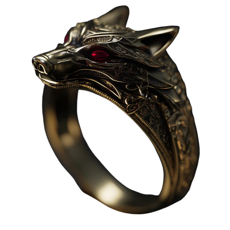 Ornate Wolf Ring Vinyl Car Decal Sticker – Waterproof & UV-Resistant 8"