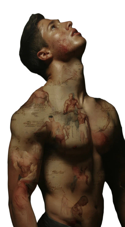 Golden Bodybuilder Portrait Vinyl Car Decal Sticker – Waterproof & UV-Resistant 8"