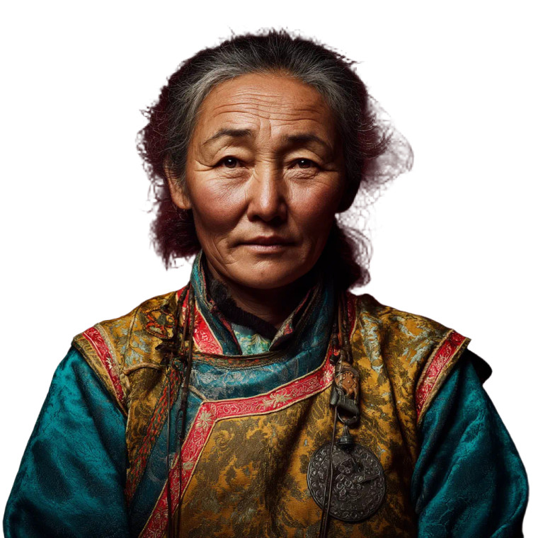 Mongolian Woman Portrait Vinyl Car Decal Sticker – Waterproof & UV-Resistant 8"