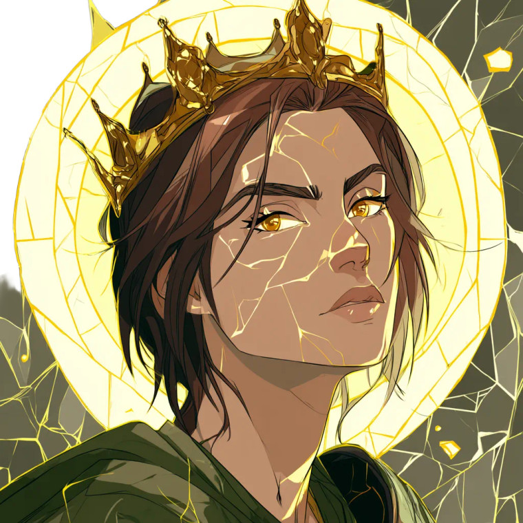 Androgynous Crowned Figure Vinyl Car Decal Sticker – Waterproof & UV-Resistant 8"