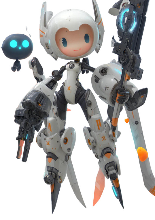 Mecha Armor Girl Vinyl Car Decal Sticker – Waterproof & UV-Resistant 8"