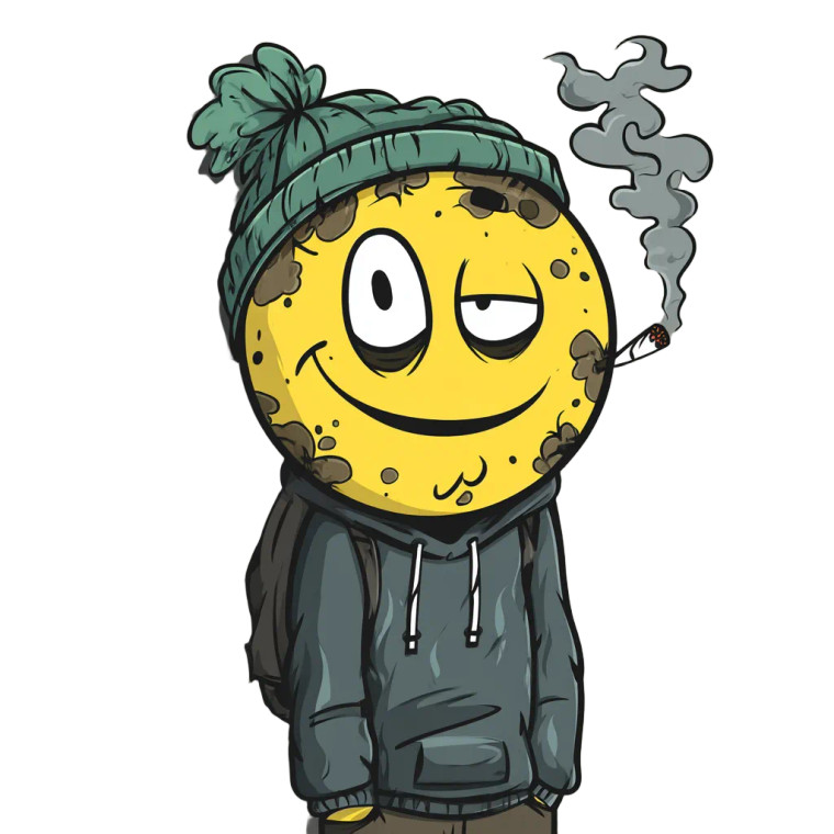 Stoner Emoji Vinyl Car Decal Sticker – Waterproof & UV-Resistant 8"